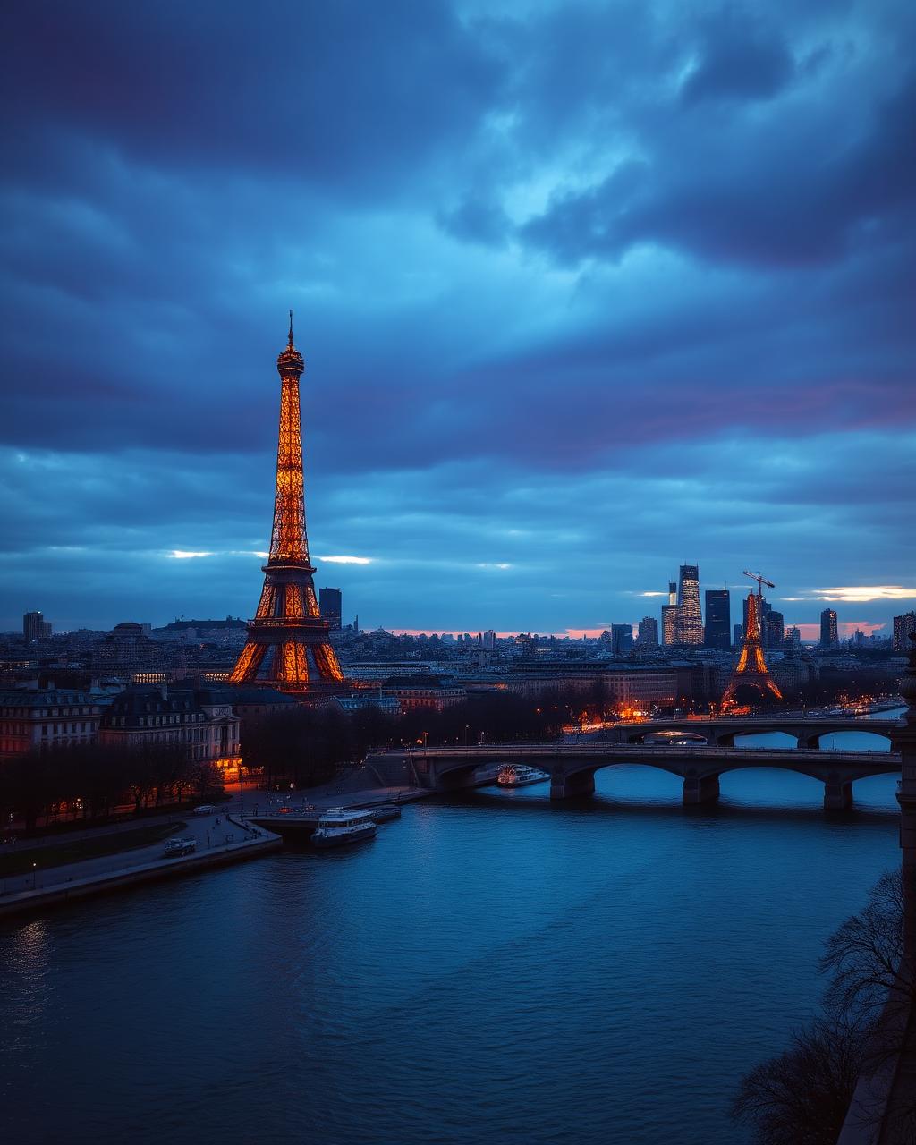 Europe visa destinations — Paris skyline at dusk